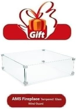 Elementi Manhattan Gas Fire Pit Cast Concrete Fire Table, Outdoor Fire Pit Electronic Ignition | Canvas Cover, Lava Rock Included | Free AMS Wind Guard | Light Gray (Propane Gas)