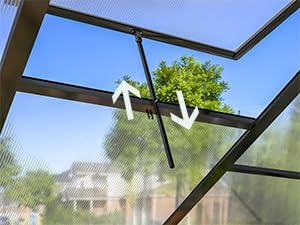 Polar Aurora 10X18 FT Polycarbonate Greenhouse for Outdoors, Walk-in Aluminum Green House with Quick Setup Structure and Roof Vent for Outside Garden Backyard, Black