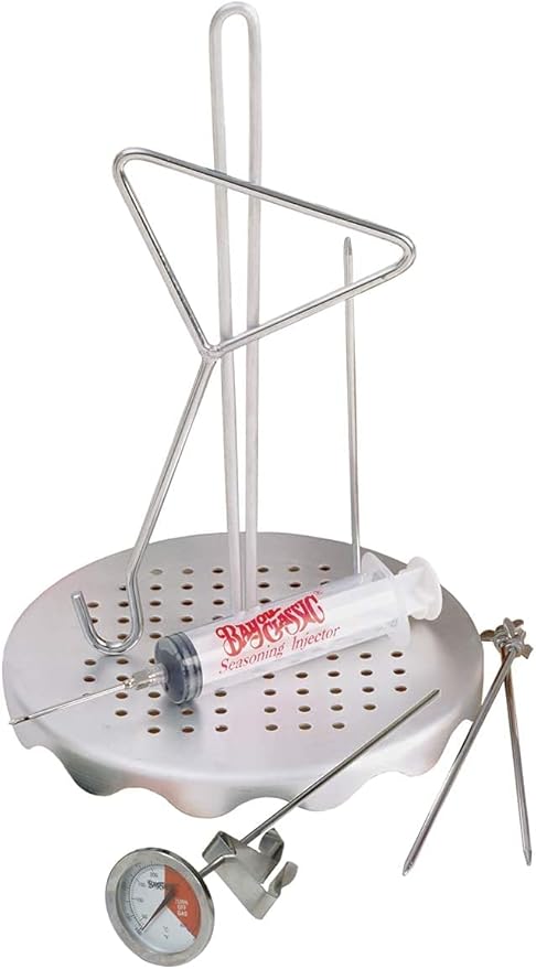 Enterprises Turkey Deep Fryer Oversized 44 Quart Stainless Steel Big Bird Kit by Bayou Classic for Big 25 lbs Huge Turkeys Complete KIT TOP of The LINE