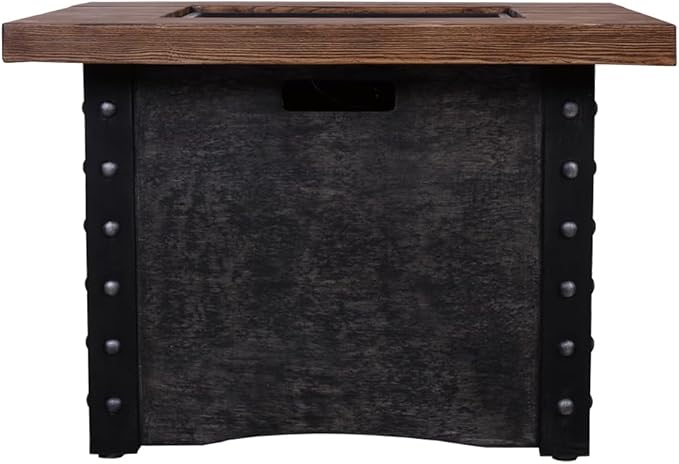 Afterglow Outdoor TerraFab Propane Fire Pit Table for Outside Patio Backyard Garden, Firepit Table with Weather Cover and Lava Rocks,50000 BTU,34.5”X34.5”X23.8”H, Black, CSA Certificated