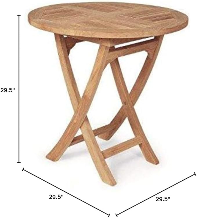 SFR30 Round Sailor Teak Folding Table, 30-Inch
