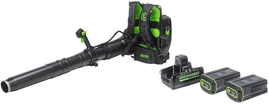 Greenworks 82V Dual Port Backpack Blower, (2) 5.0Ah Batteries + Dual Port Charger
