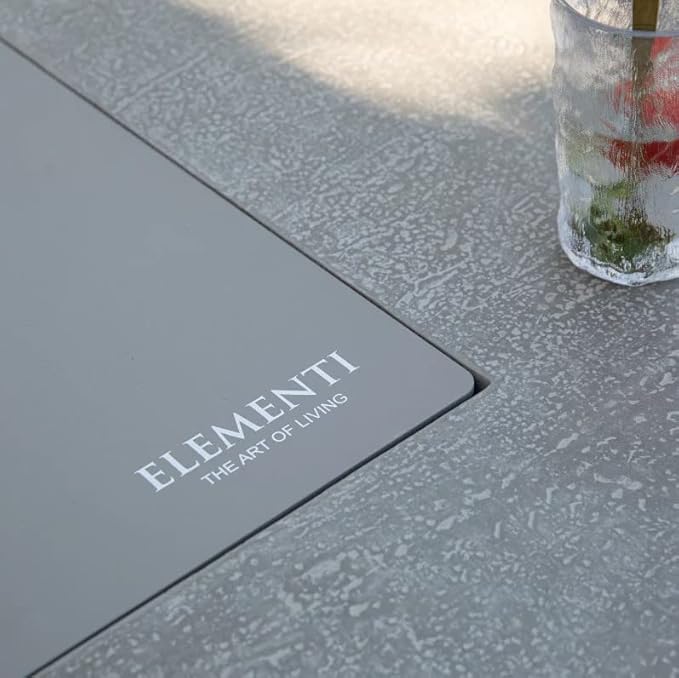 AMS Fireplace | Elementi Plus | Riviera | Rectangular Light Gray Concrete Natural Gas Fire Table Pit (Natural Gas)