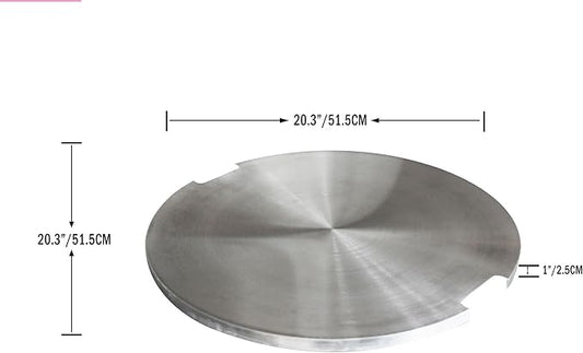 All Fire Table Pit Wind Screens and Stainless Steel Buner Lid from ELEMENTI | ELEMENTI Plus and MODENO (Burner Lid, Round 20.3" SS Lid - 120DS)