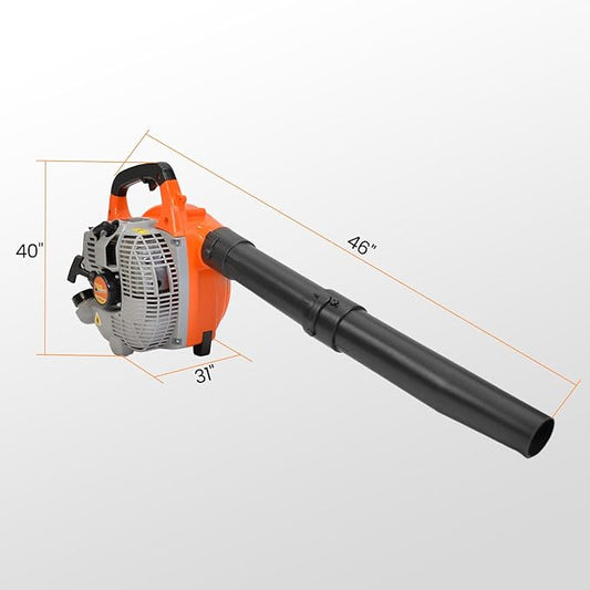 RIDALIYA 28CC Gas Leaf Blower, 1.1HP 2-Stroke Handheld Blower, 460 CFM 160 MPH High-Performance Air Volume, Lightweight Design for Lawn, Yard, and Driveway Cleanup