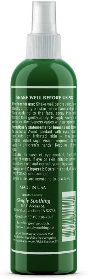 Bug Soother Spray Small Family Pack - Natural Insect, Gnat and Mosquito Repellent & Deterrent with Essential Oils - 100% DEET-Free Safe Bug Spray for Adults, Kids, Pets, & Environment - Made in USA