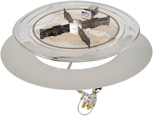 The Outdoor GreatRoom Company Round DIY Hardscape Gas Fire Pit Kit (DIY-36RD-K), 36-Inch