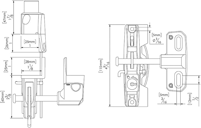 D&D Technologies LL3AL LokkLatch Gate Latch, Key Lockable and Operates On Only One Side of The Gate, for Square Frame Post Metal, Wood, Vinyl Fence Gates, Black