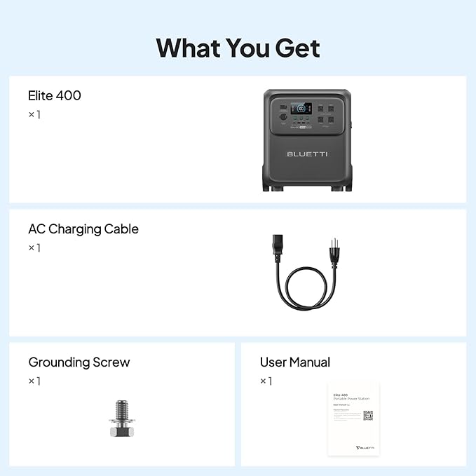 BLUETTI Elite 400 Portable Power Station, 3840Wh LFP Batttery Backup with 2600W AC Outlets (3900W Power Lifting), High Capacity Solar Generator with Wheels for Home Backup, Outage, RV Life, Camping