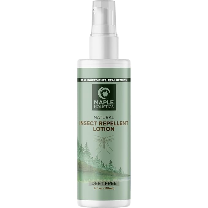Bug Repellent Lotion for Adults & Kids - DEET Free Insect Repellent Lotion for Ticks & Mosquitoes - Made with Citronella & Lemongrass - Dermatologist Tested - Light Scent Vegan & Cruelty Free (4oz)