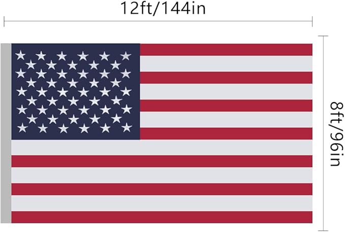 VICDRIA American Flags for Outside 8x12, USA US Flag Heavy Duty Outdoor, Made of 210D Oxford Fabric, Embroidered Stars, Brass Grommets