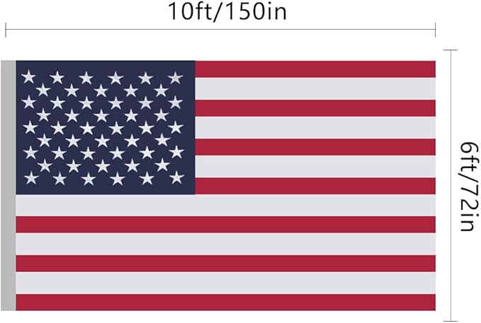 VICDRIA American Flags for Outside 6x10, USA US Flag Heavy Duty Outdoor, Made of 210D Oxford Fabric, Embroidered Stars, Brass Grommets