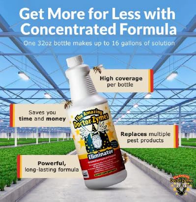Eliminator Concentrate – Organic Enzyme Insecticide & Miticide – Safe Pest Control for Gardens, Crops, Homes & Pets – Natural Bug Spray for Aphids, Mites, Whiteflies, Flies, Mildew & Fungus