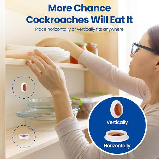 48PCS Roach Repellent and Bait, Cockroach Repellent and Gel for Roach Nest Elimination of Indoor Infestations, Effective Solution for Small to Large Cockroaches, Ready to Use, Ideal for Hidden Areas