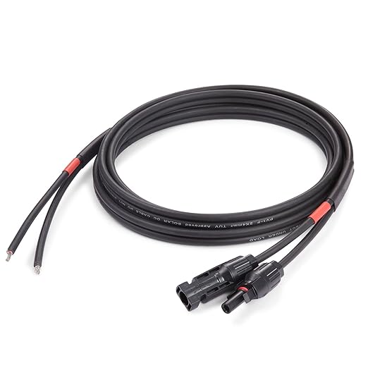 Solar Cable 40 Feet 2x12 AWG Twin Wire Solar Extension Cable, Copper Strand with Female and Male Connectors on Single end, Solar Panel Wire & Adaptor for Home, Shop and RV Solar Panels