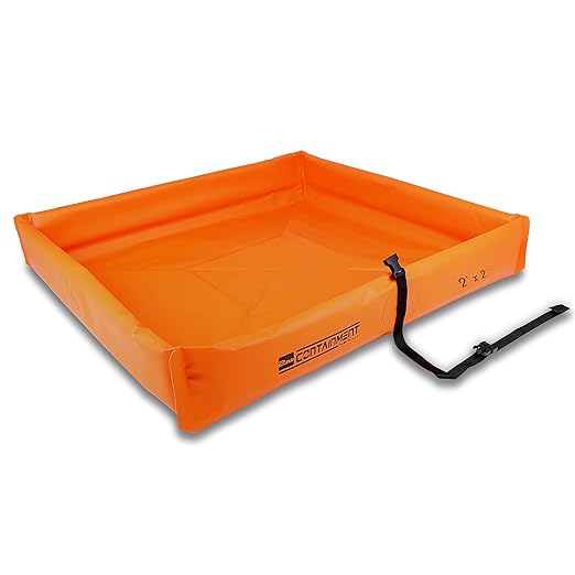 5 ft x 5 ft - 2nd Containment Spill Containment Berm - PVC Orange Made in U.S.A.