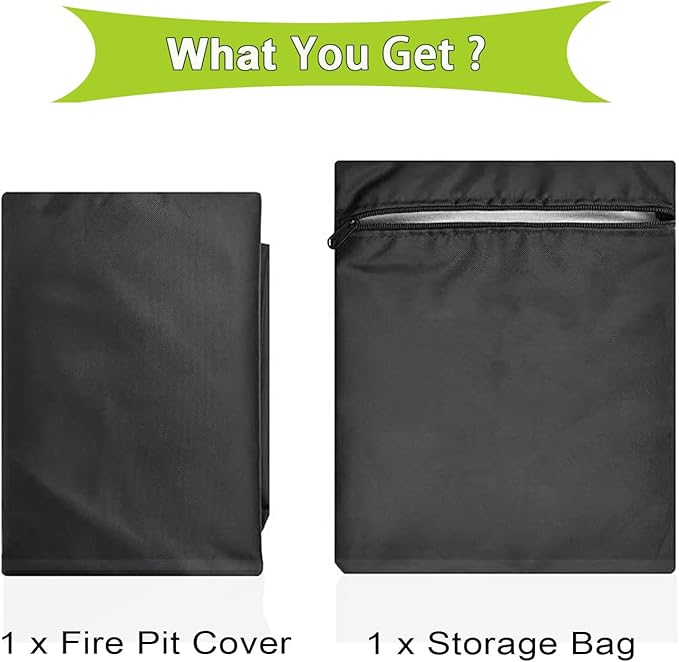 Fire Pit Cover for Solo Stove Bonfire,22 x 15 inch Firepit Cover Waterproof Outdoor Cover for Solo Stove Surround Shelter with Handles and Drawstring-22x15inch
