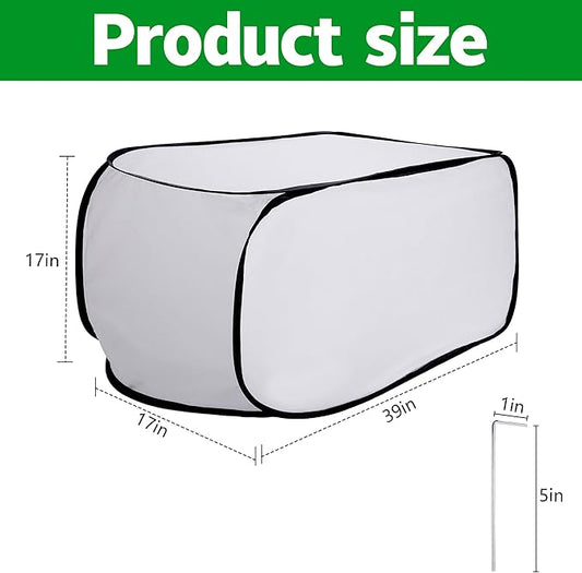 39" x 17" x 17" Pop up Rectangular Frost Protection Plant Cover, Winter Garden Plants Freeze Protection Tent, Warm Garden Bed Plant Protector Enclosure for Snow Frost Protection Indoor & Outdoor