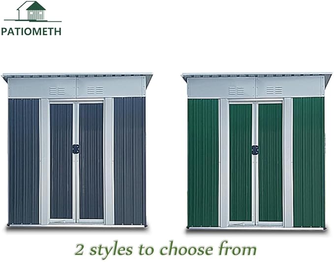 5' x 3' Outdoor Metal Storage Shed Outdoor Shed Galvanized Steel Garden Shed with Sliding Door and Window for Ventilation Storage Sheds House for Backyard Garden.(Grey)