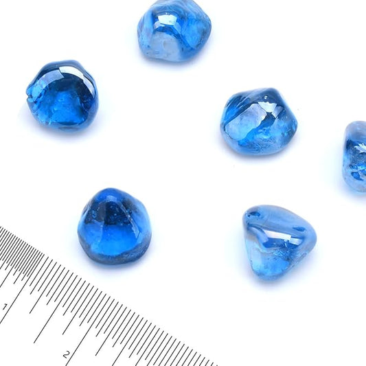 GasSaf 10-Pound 1 inch Diamonds Fire Glass for Gas or Propane Fire Pit Fireplace & Landscaping (Caribbean Blue Luster)