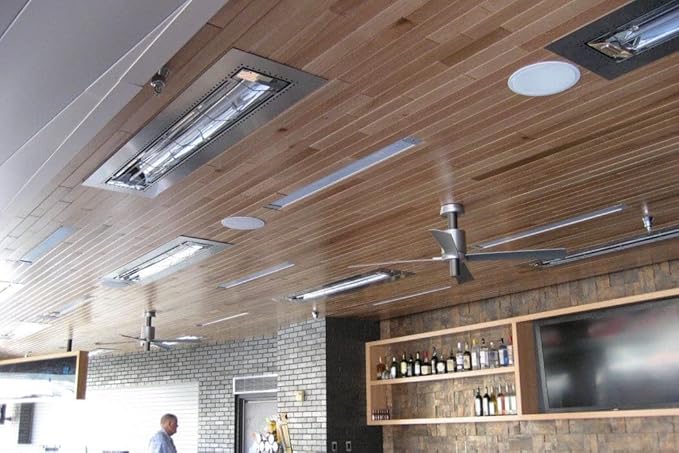Single Element - 3000 Watt Electric Patio Heater-208 Voltage-Stainless Steel Finish