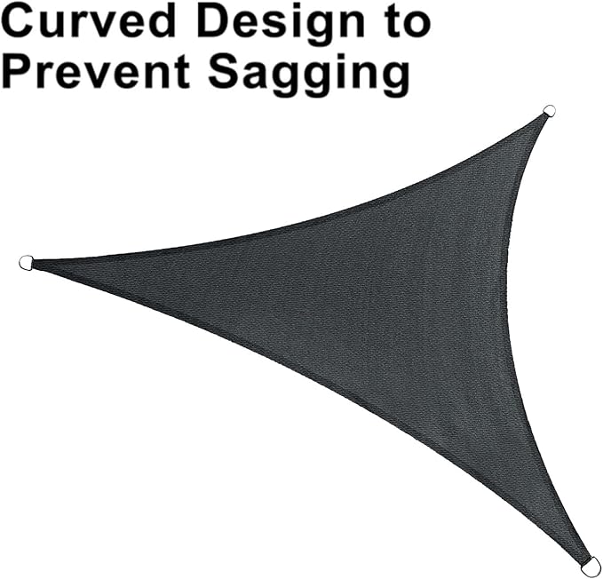 LOVE STORY Custom Size 17'x17'x17' Graphite Grey Sun Shade Sail Triangle Sunshade Fabric Awning Canopy for Patio Backyard Carport Pergola (Customized)