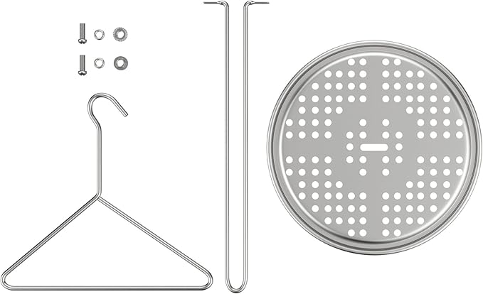 Turkey Chicken Fryer Accessory Kit with Wire Handle Lifter Hook Vertical Roaster Holder Base for Deep Fry Pot Grill BBQ