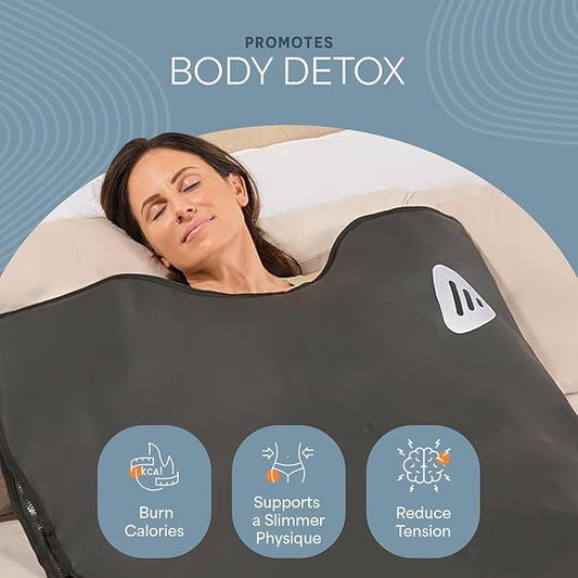 Lifepro Infrared Sauna Blanket for Detox & Relaxation – Low EMF Carbon Fiber Heating, 9 Temp Levels, 5 Colors – Portable Full Body Sauna Blanket Infrared with Waterproof Interior & Carry Bag