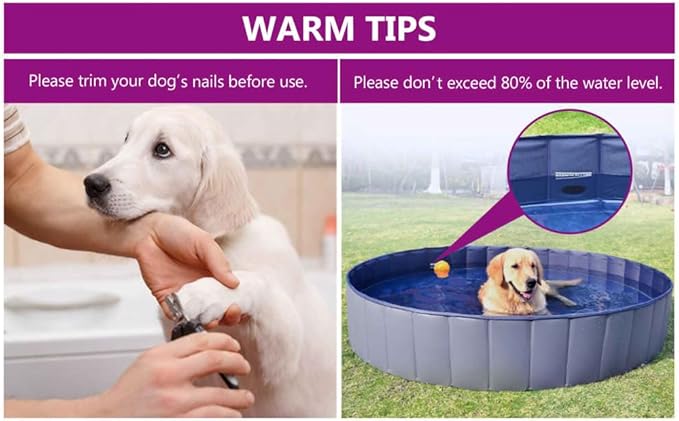 Foldable Dog Swimming Pool, Foldable Pet Swimming Pool, Portable Dog Pool, Bath Pool Collapsible Dog Pet Pool Bathing Tub, 63"x11.8" PVC Blue