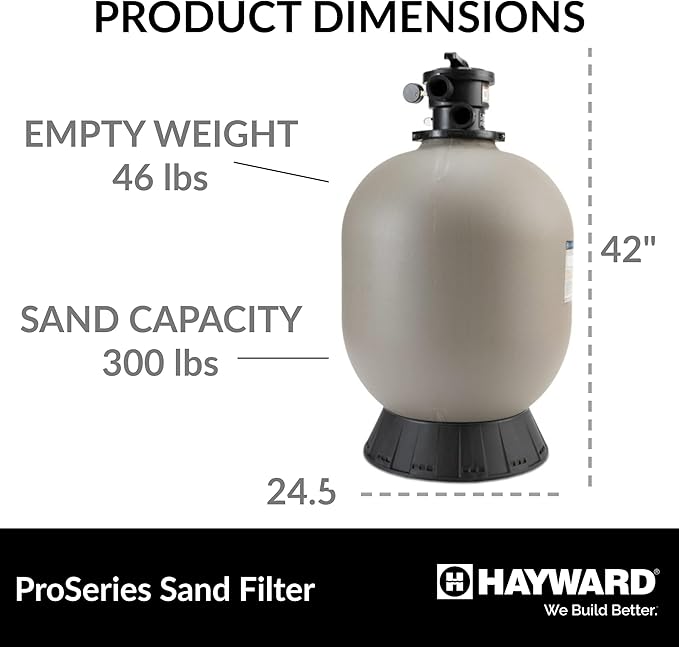 Hayward W3S244T2 Pool Sand Filter, 24 Inch, Tan