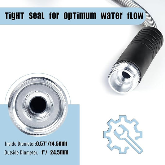 Stainless Steel Garden Hose 5FT, Perfect RV Accessory, Drinking Safe, Highly Flexible & Durable, Female to Male(Silver)