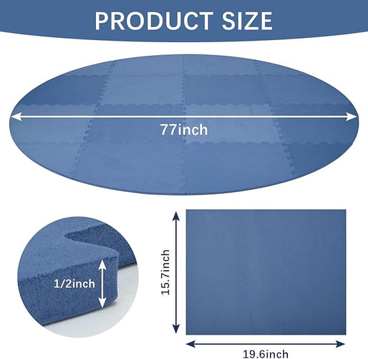 tonchean 77 Inch Round Hot Tub Mat for Inflatable Tub,1/2" Thicken Hot Tub Pad Foundation for Inflatable Tub Eva Foam Padding for Outdoor Hot Tubs Non Slip Pool Spa Pad Game Camping Mat(Blue)