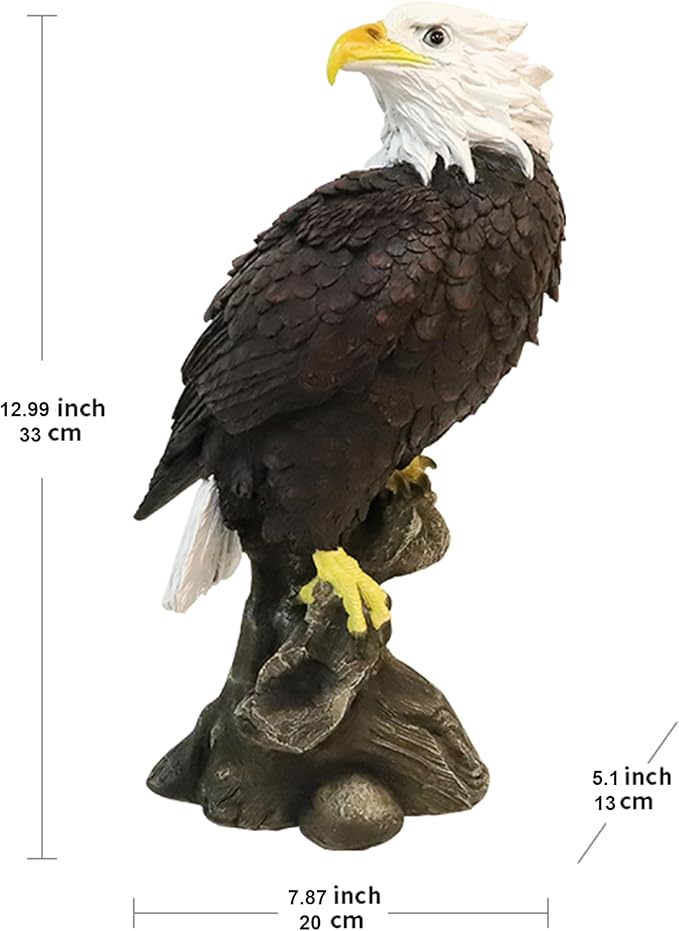 VV-Ladybug Garden Decor Sculptures Statues Outdoor, Bald Eagle Statue Christmas Animal Decoration, Home Patio Decor Gardening Gifts for Porch,12.99Inch Tall