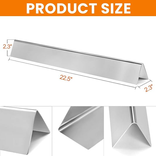 GGC 22.5" Flavorizer Bars for Weber 7536, 7537, Spirit 300 Series, E-310, E-320, S-310, S-320 Grills with Side-Controls, Spirit 700, Genesis Silver B/C, Gold B/C, Weber 900(5-Pack)(22.5"x2.3"x2.3")