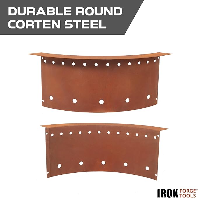 Heavy Duty Metal Smokeless Permanent Fire Pit Ring 36 inch Outer/30 inch Round Fire Pit Insert Liner for Outdoor, Firepits for Outside Corten Steel (36x30x10), Patent Pending