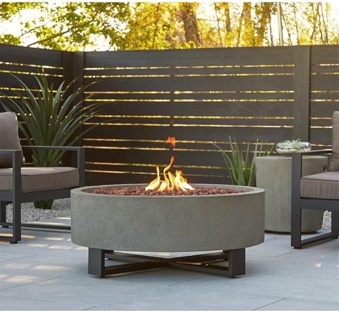 Bowery Hill Contemporary Propane Fire Bowl for Outdoors in Glacier Gray