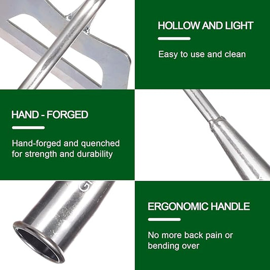 Garden Hoe, Weeding Tool, Full Stainless Steel Hollow Hoe, Heavy Duty,Sharp Hardened Hand Hoe for Gardening, Backyard Weeding, Loosening, Farm Planting