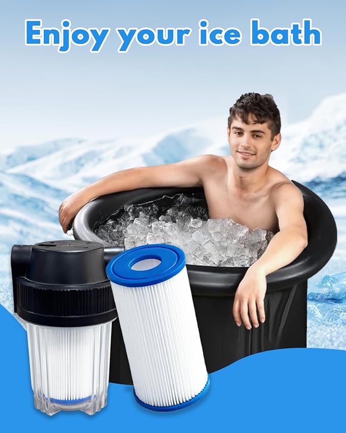 DAYEAR Cold Plunge Filter Cartridge 20 Micron Pleated Sediment Filter 5"x2.5" (16 Pack) Replacement for Most Compatible with Cold Plunge Chiller,Ice Bath Chiller