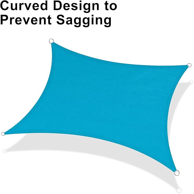 LOVE STORY Custom Size 6'x15' Turquoise Blue Sun Shade Sail Rectangle UV Block Canopy Patio Sail Sunshades Fabric for Outdoor Garden Carport (We Make Custom Size)