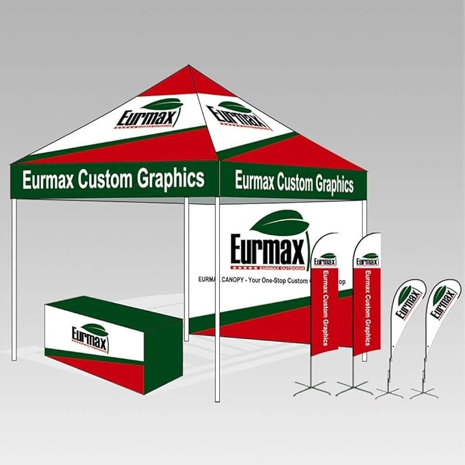 Eurmax USA 5'x5' Pop Up Canopy Tent Commercial Instant Canopies with Heavy Duty Roller Bag,Bonus 4 Sand Weights Bags (Blue)