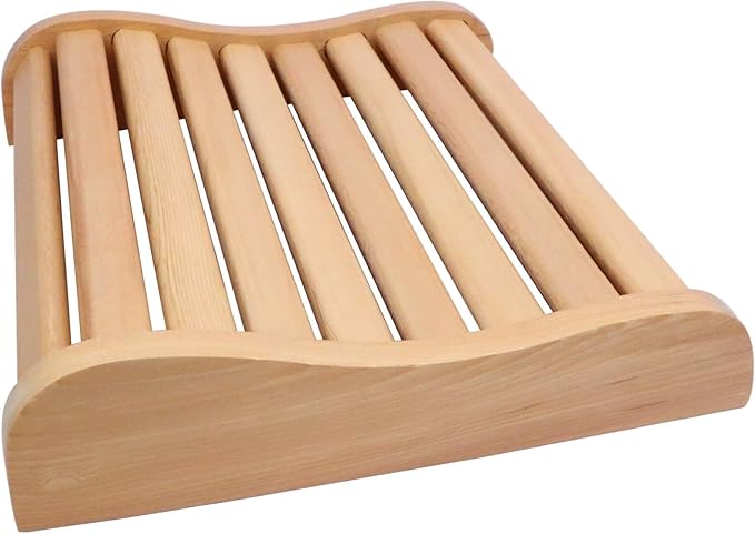 Sauna Headrest, Hemlock Wood Head Pillow for Barrel and Infrared Saunas, Comfortable Ergonomic S-Shape Design Head Pillow for Head and Neck Support Home Wellness,15.7" L*13.38" W*3.8" H