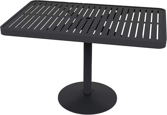 Wabash Valley Slat Dining Table - Seats 2-4 People | Rectangle or Square | Powder-Coated Finish, Weather-Resistant | Umbrella Compatible | Hanna Collection