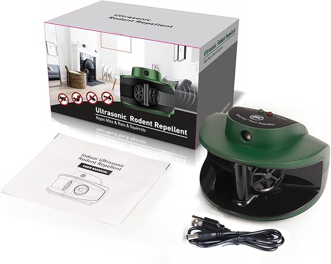 Mouse Repellent Plug in - Ultrasonic Pest Repeller for Rodents, Mice, Rats, Squirrels - Indoor Pest Control Solution Device for Home Use - Safe & Effective