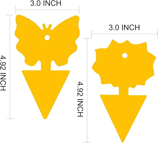 48PCS Fruit Fly Sticky Traps, Fungus Gnat Traps Insect Trap for Plants Kitchen Indoor and Outdoor(48 Lemon Yellow )