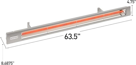 Infratech SL Series Slimline Single Element Anodized Aluminum 63.5" 3000W Silver Bronze Outdoor Heater