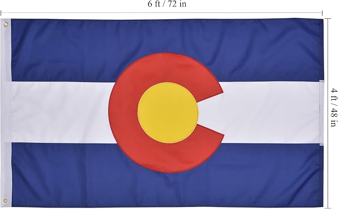 VICDRIA Colorado State Flag 4x6 Ft Deluxe Full Embroidered Premium Polyester Durable CO Outside Flag with Sewn Stripes and Brass Grommets for Indoor/Outdoor