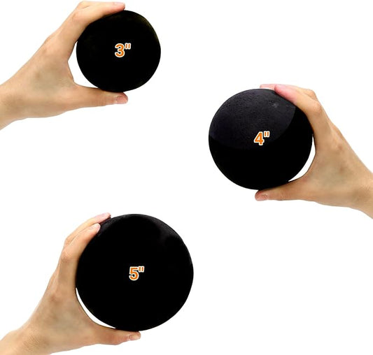 Ceramic Fire Balls, 5 Inch Set of 6 Fire Stones for Indoor & Outdoor Fire Pits or Gas Fireplaces, Reusable Decorative Landscaping and Fireplaces Accessories, Black