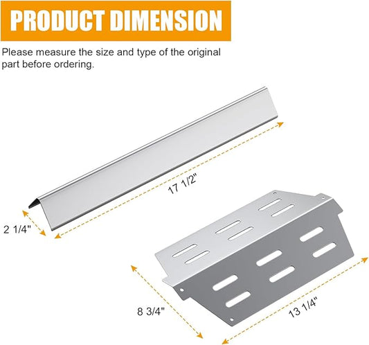 Genesis 300 Grill Parts for Weber Genesis 310 330 Series E330 E310 E320 S310 S320 S330 EP330 EP310 CEP-320 Grill Parts, SUS 304 Stainless Steel Flavorizer Bars and Heat Deflector for Weber 7622 7620"