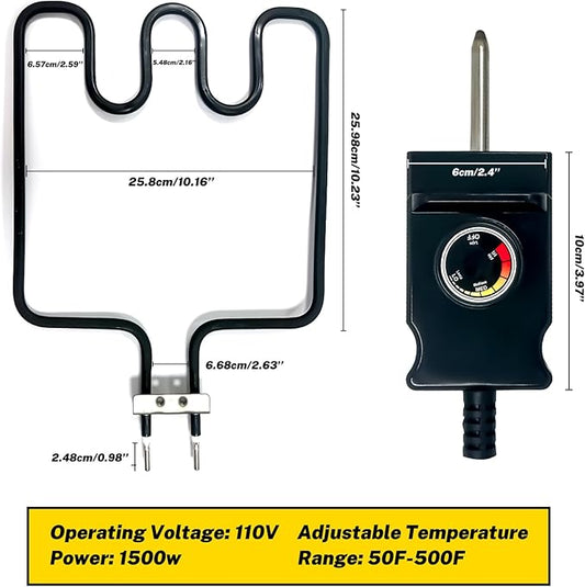 1500 Watt Masterbuilt Electric Smoker Parts And Heating Element Compatible With Electric Smoker Grills,With Adjustable Thermostat Cord Controller Outdoor Heating Element For Oven