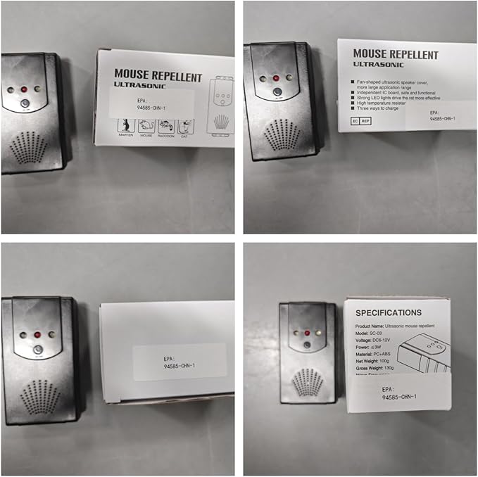Rodent Repellent for Car Engine,Ultrasonic Mouse Repellent Car Rodent Repeller Under Hood Battery Operated Rat Deterrent with Flashing Lights,Keep Squirrels Rats Mice Out of Attic Outdoors Indoors